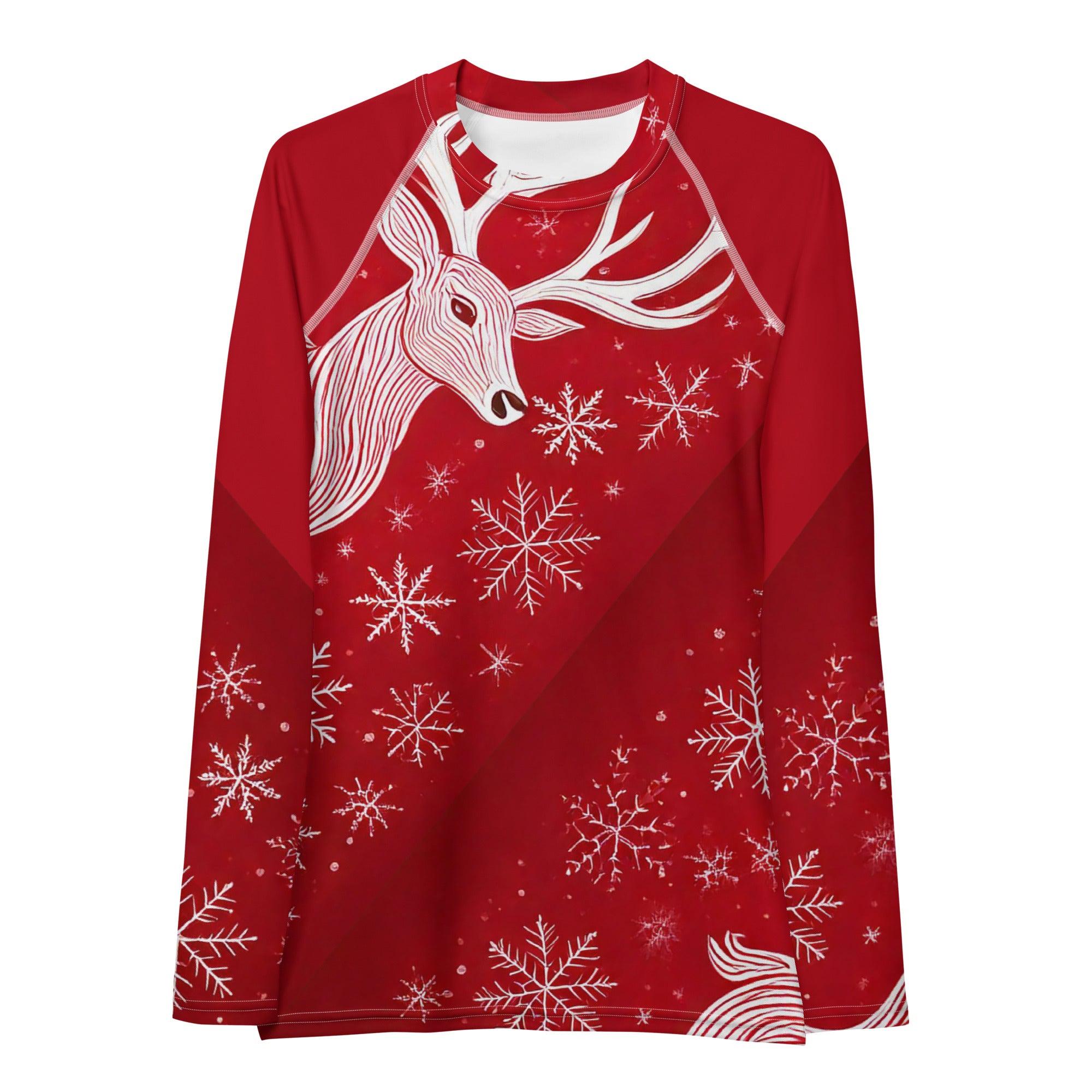 Christmas Pullover Sweater. Red Long Sleeved Party Top. WickedYo.